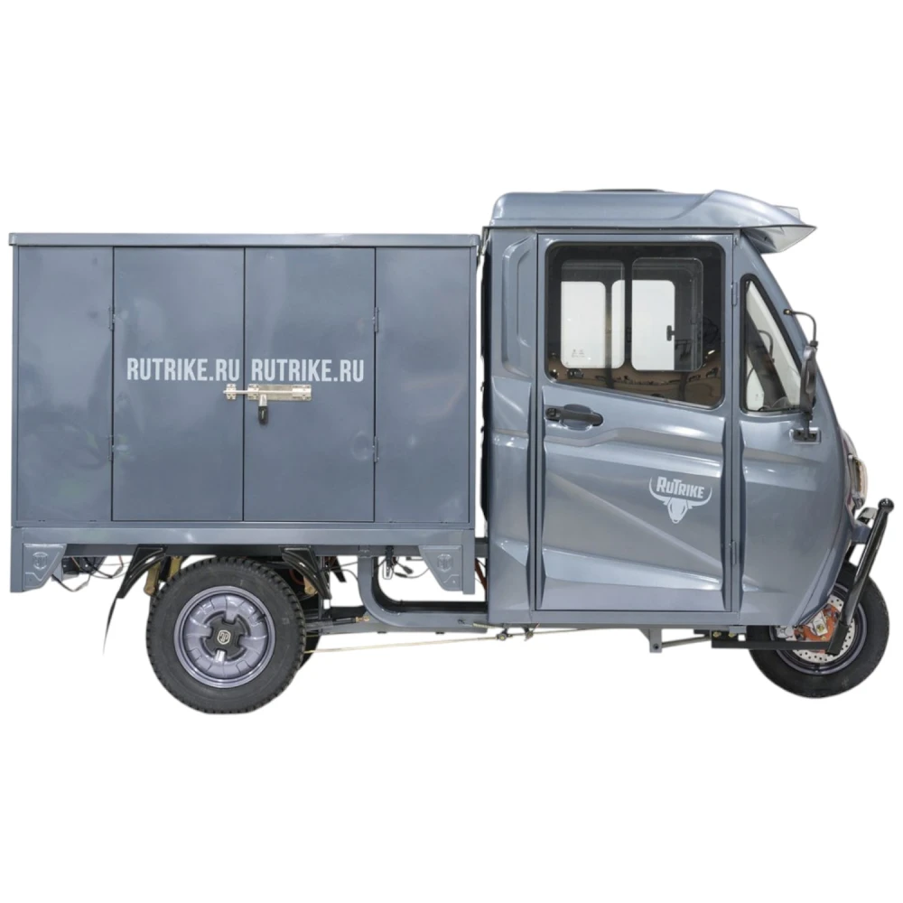 Грузовой электротрицикл Rutrike КАРГО Кабина Дуал NEXT обогрев 72V 2000W Тёмно-зелёный 2