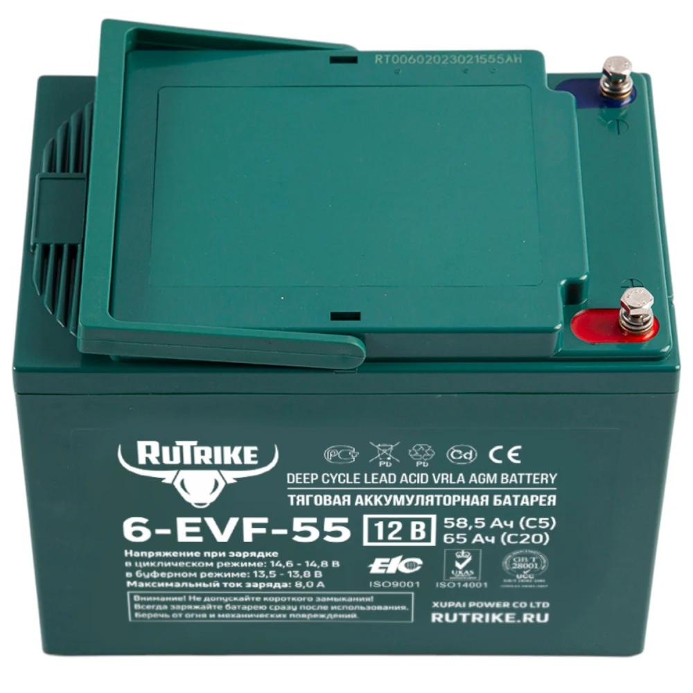 Тяговый аккумулятор RuTrike 6-EVF-55 (12V55A/H C3) 1